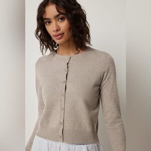 H&M Cream Beige Long Sleeve Knit Cardigan Size Small Women